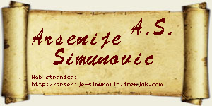 Arsenije Simunović vizit kartica